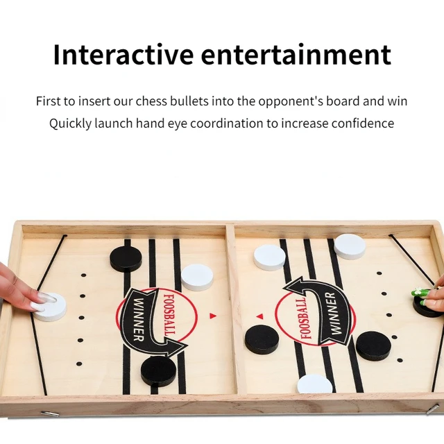 Fast Pace Sling Puck Game Foosball Winner Board Game Tabletop Hockey Catapult Chess Hand-eye Coordination Training Toys for Kids