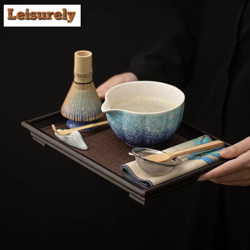 Kiln-transformed Ice Flower Ceramic Matcha Bowl Whisks Standing Bowls Tea Ceremony Accessories Drinkware Tea Set Craft Supplies