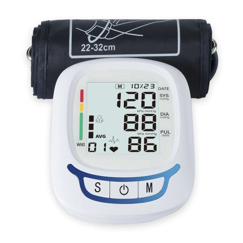 Upper Arm Cuff Monitor Electronic Sphygmomanometer Household Blood Pressure Monitors BP Measuring Instrument Tensiometer
