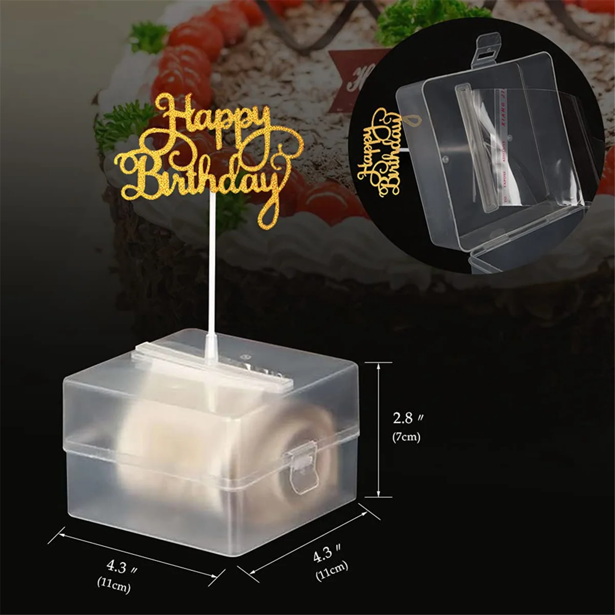 Baking Supplies Cake Money Box Set Money Pulling Cake Making Mold Cake ATM Box with Gold Glitter Happy Birthday Topper