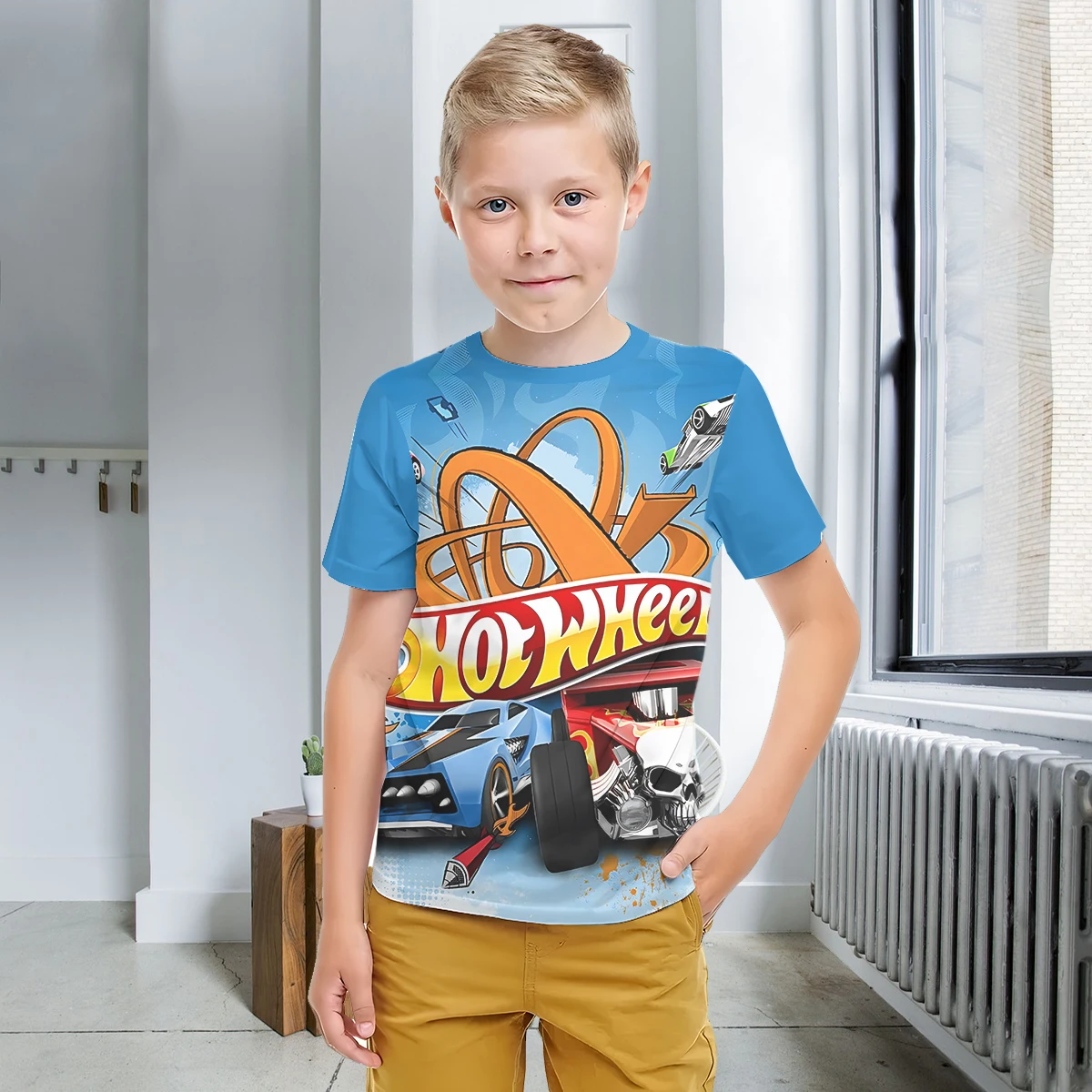 Cartoon Racing Hot Wheels 3D Print Baby Clothing 5 to 14 Years Male Outdoor Clothes for Children Boy Girl Child TShirt Top Shirt 3