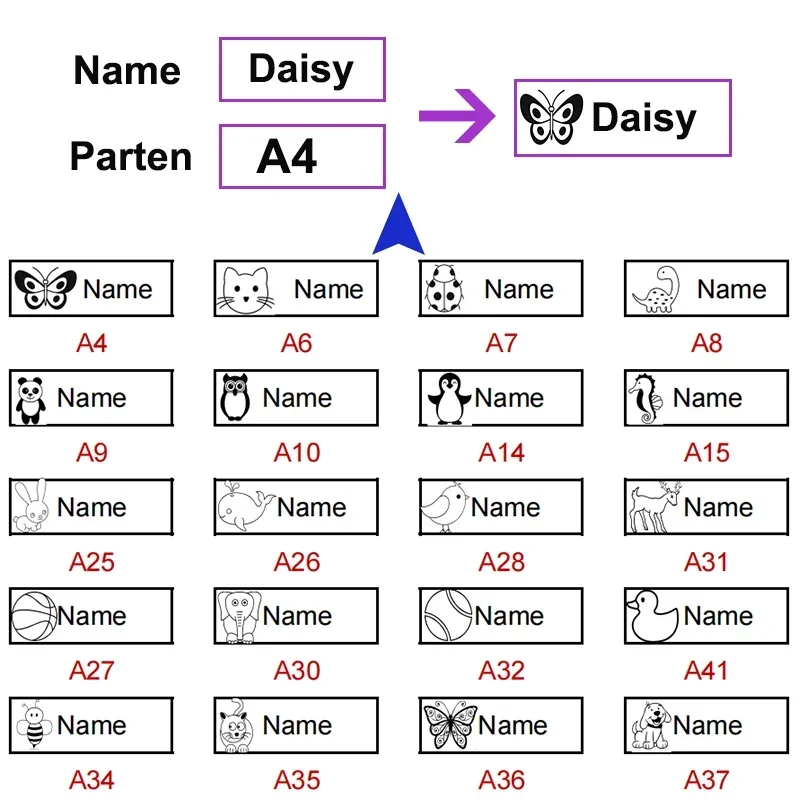 Children name seal custom double-layer black and white ink student's stamp kindergarten clothes waterproof name sticker stamp