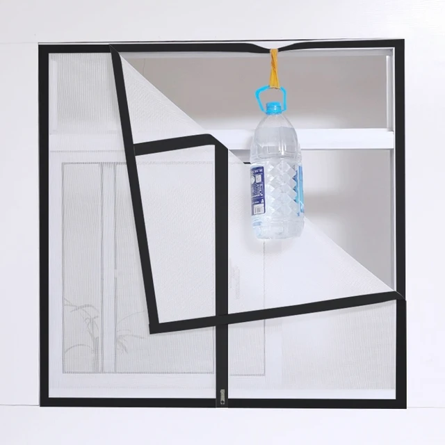 1 paquet de maille anti-moustiques et anti-insectes à fermeture éclair, filet anti-insectes réutilisable et respirant, facile à installer, adapté aux fenêtres et aux portes 4