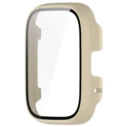 Tempered Glass Full Coverage Protective Case for Redmi watch 3 active (Ivory White)