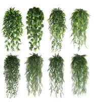90cm Persian fern Leaves Vines Home Room Decor Hanging Artificial Plant Plastic Leaf Grass Wedding Party Wall Balcony Decoration 1