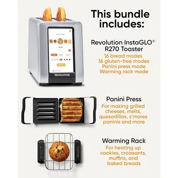 R270 High-Speed Touchscreen Toaster, 2-Slice Smart Toaster with Patented InstaGLO Technology, Warming Rack 3