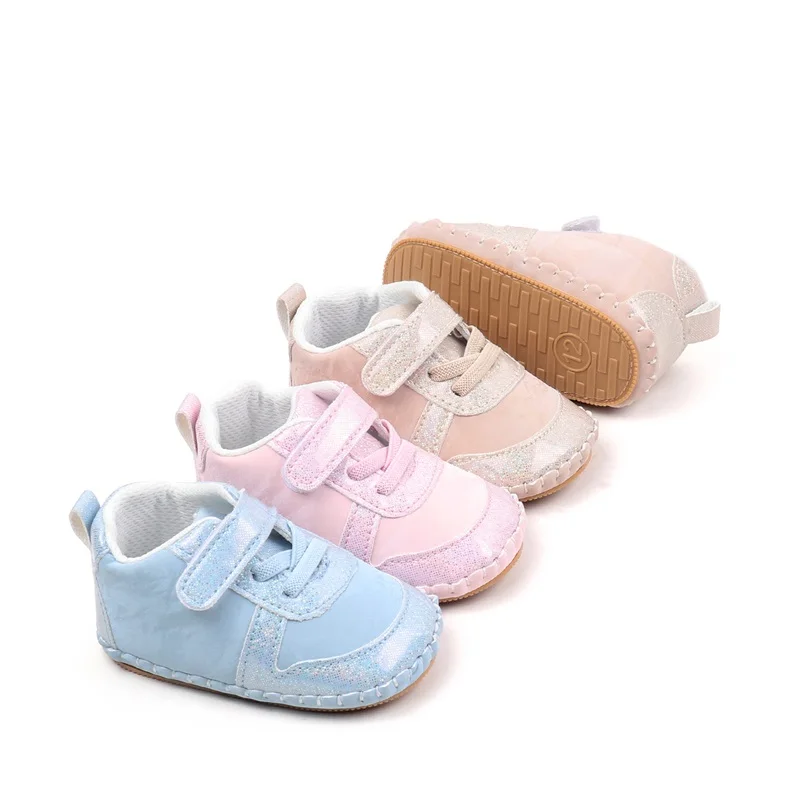 Newborn Baby Girls Boys Sneakers Fashion Soft Non-Slip Infant First Walking Shoes Spring Summer Toddlers Faux Leather Crib Shoes