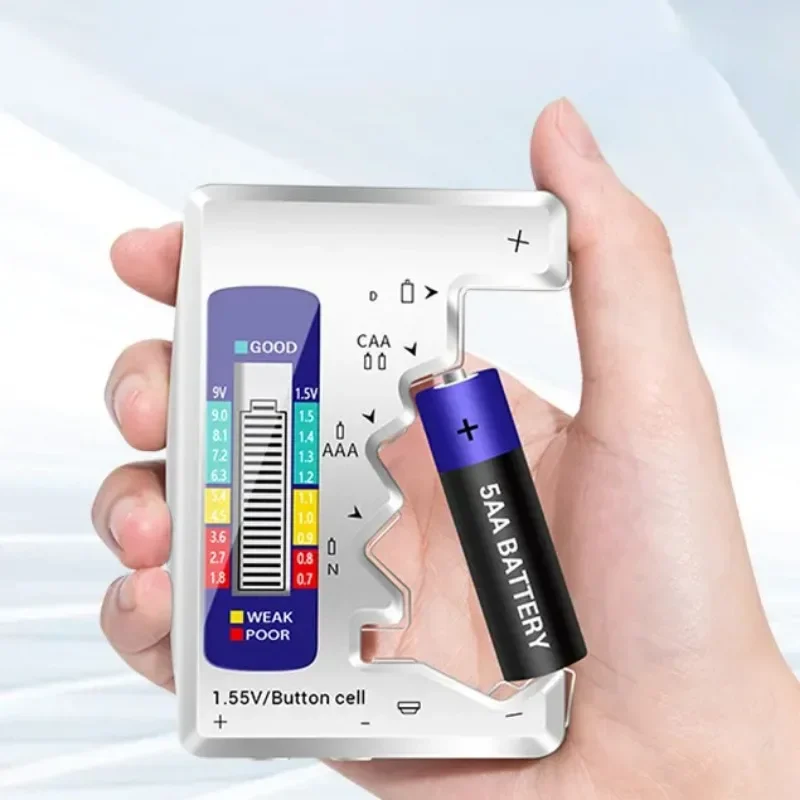 

Digital Battery Tester C D N AA AAA 9V 1.5V Button Cell Capacity Check Detector LCD Display Capacitance Diagnostic Tool