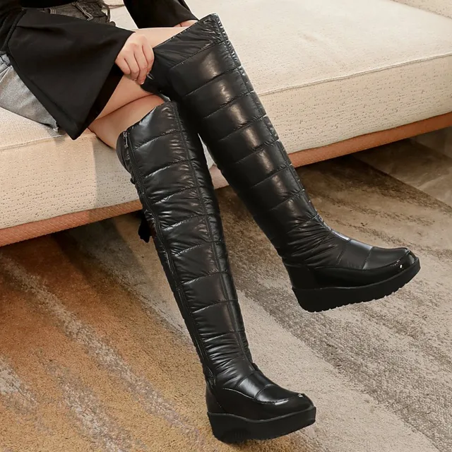 Hot Warm Snow Boots Women 2022 Winter Shoes Down Over Knee High Boots Female Waterproof Casual Warm Fur Plush Long Boot Mother 4