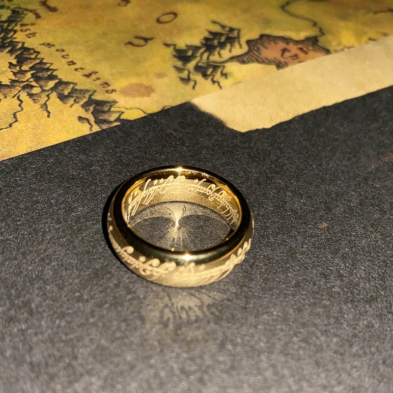 Lord of Finger Rings 3D Engraving Spanish Sanskrit Stainless Steel Ring finger ring,stainless steel ring
