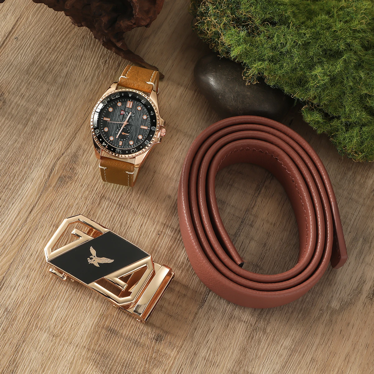 أزياء بسيطة جولة الطلب حزام مقياس الكوارتز الرجال...