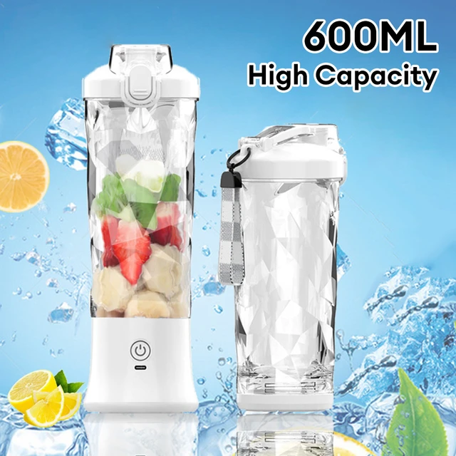 Portable Blender 600ML Electric Juicer Fruit Mixers 4000mAh USB  Rechargeable Smoothie Mini Blender Personal Juicer colorful Cup