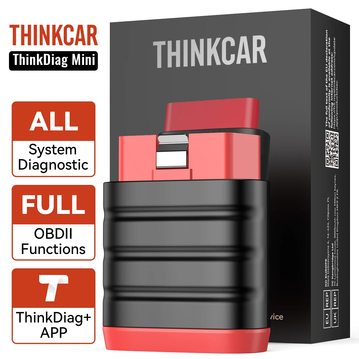 THINKCAR THINKDIAG Mini Scanner OBD2 per Auto, Diagnosi Completa di Tutti i Sistemi, Consultazione DTC, Controllo Motore, Aggiornamenti Gratuiti a Vita per 120 Marche Auto