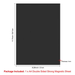 A4 Double - Sided Magnetic Sheet Mat for Crafts and Organization - Black, 1mm Thick (1)