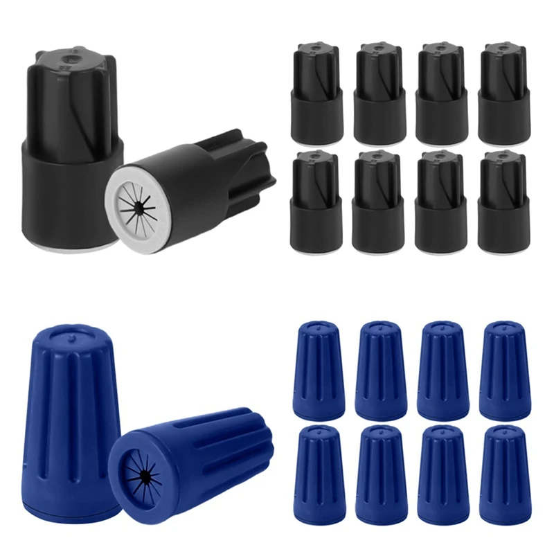

Waterproof Wire Nut Connectors Outdoor Electrical Wire Connectors Twist Nuts Wire Cap Black&Blue For Outdoor Irrigation Valves