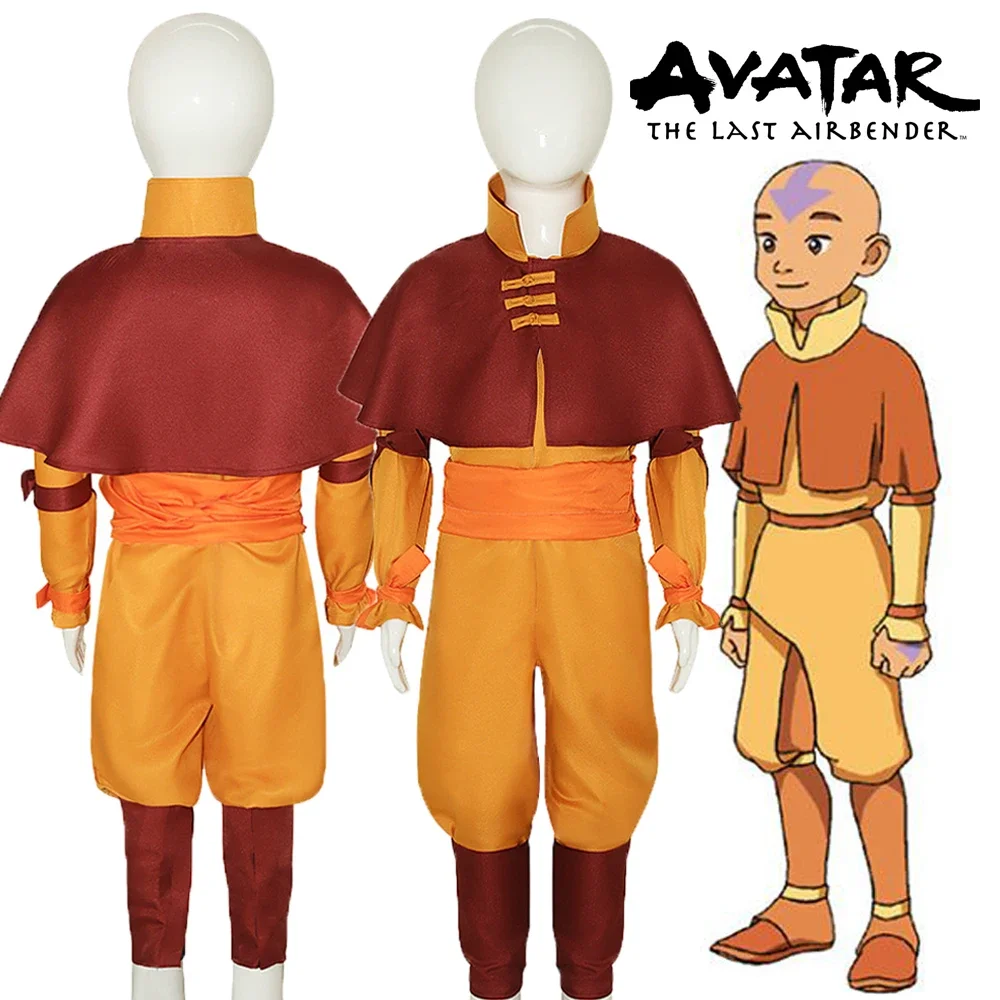 Anime Avatar：The Last Airbender Avatar Aang Cosplay Jumpsuit Suits Adult Kids Unisex Bodysuit Halloween Party Costume Accessory