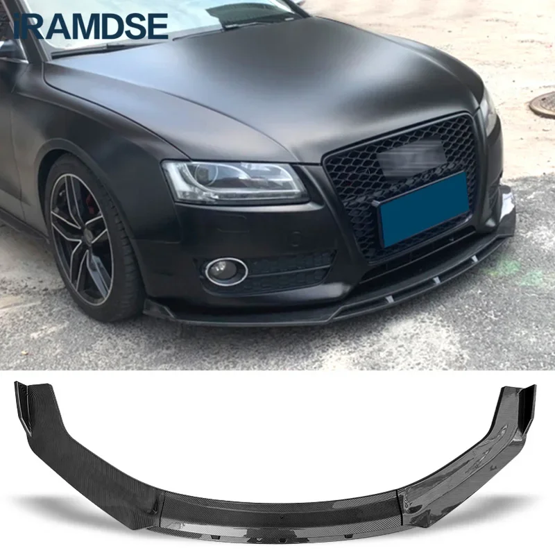Car Front Bumper Lip Splitter Universal Spoiler Diffuser Lip Kit for Audi A3 S3 A4 S4 A5 A6 Sedan Q3,auto exterior parts