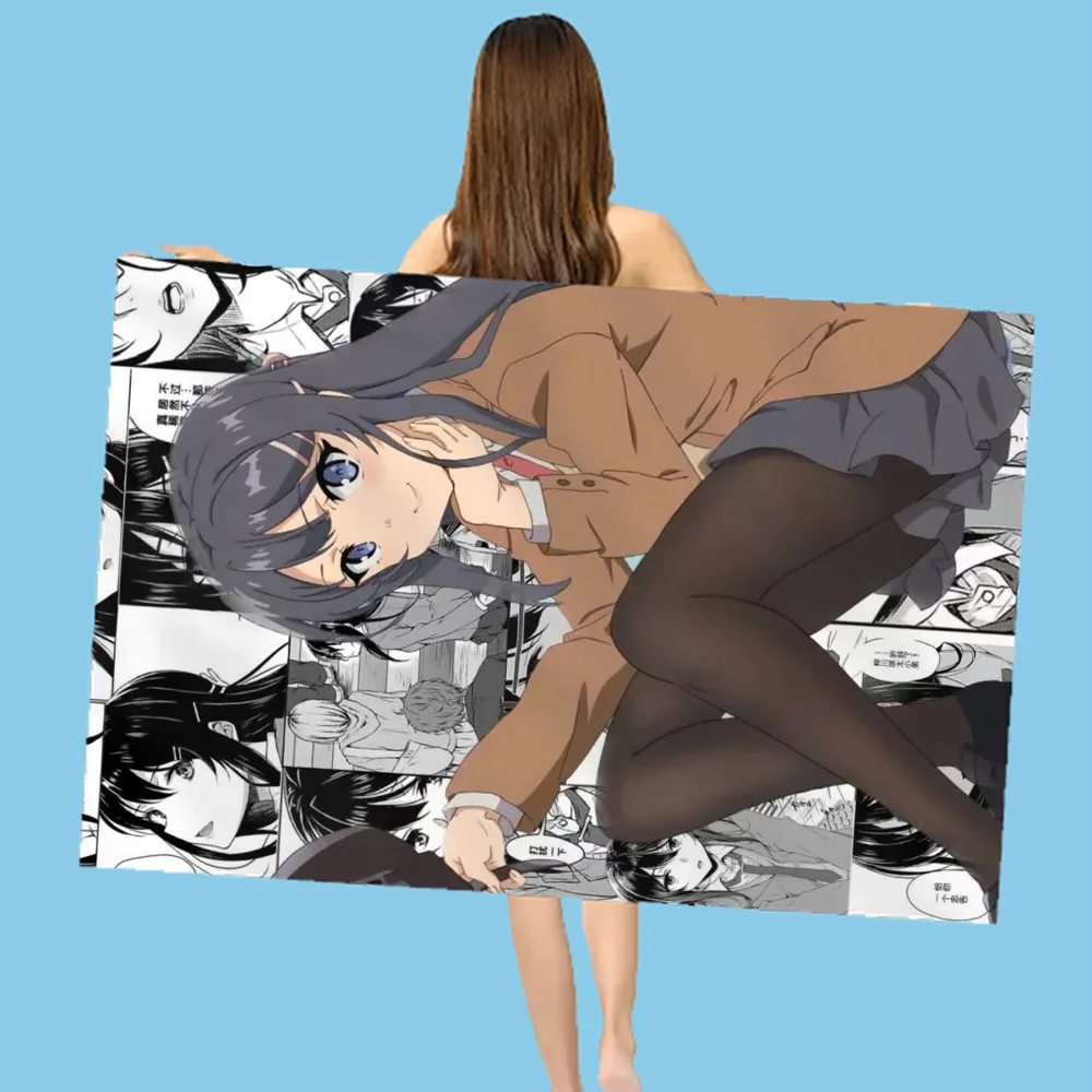 Mai Sakurajima Towel  Microfiber, absorbent, quick-drying, soft, workout, yoga, swimming, mountaineering, resort, beach towel 5