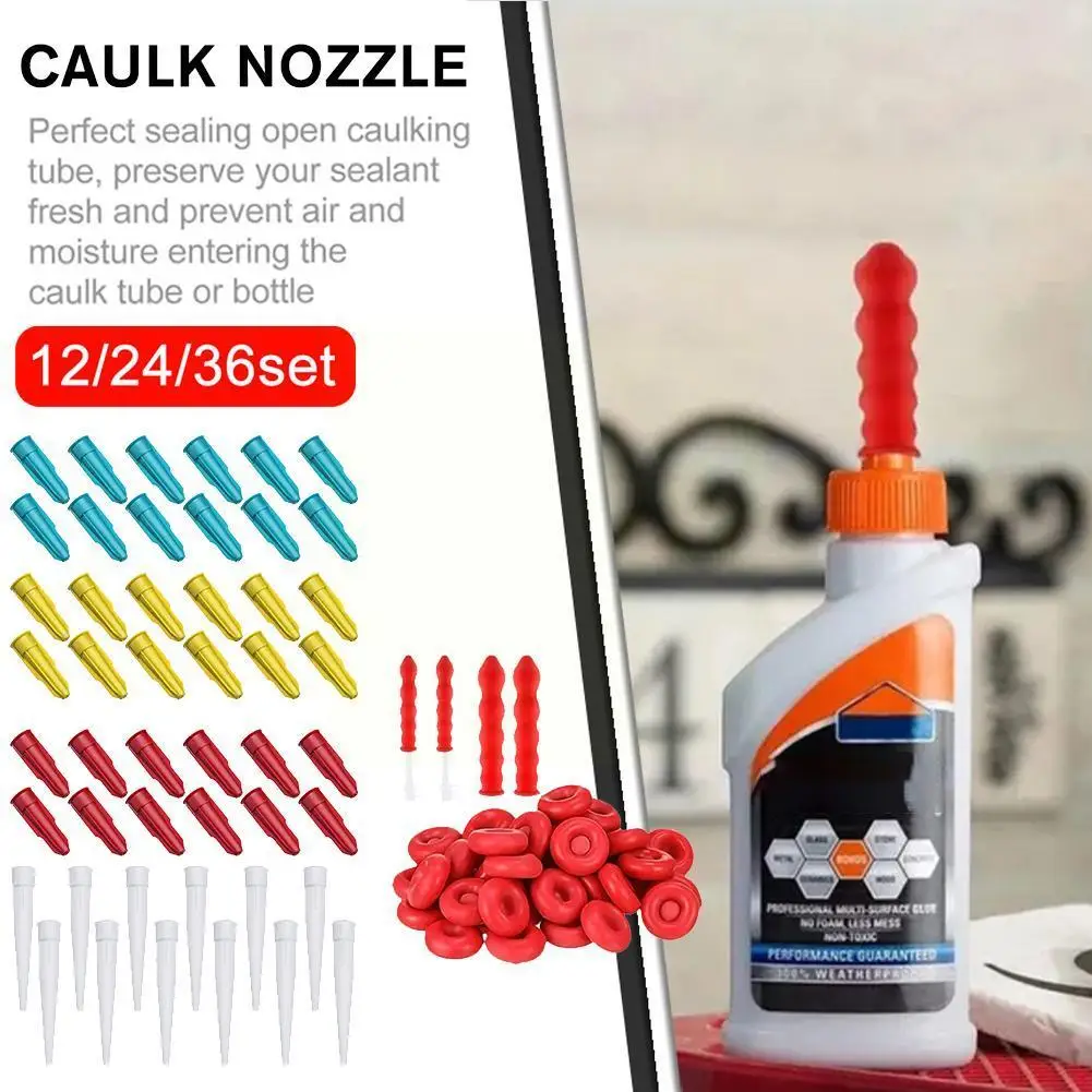 Caulking Gun Nozzles Spare Nozzle Silicone Tube Nozzle Cover Spare Re Sealable Cartridge Nozzle