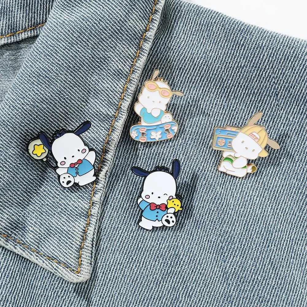 

Cartoon Sanrio Pochacco Pins for Backpack Anime Lapel Badges Cute Brooch Fashion Jewelry Accessories Birthday Present