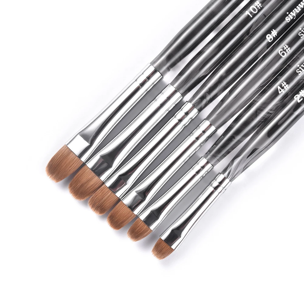 2 Way Nail Art Acrylic Brush Kolinsky Double Head Manicure Tool Brush UV Gel Builder Nail Dotting Pen Stirring Rod Stick 2-12# 2