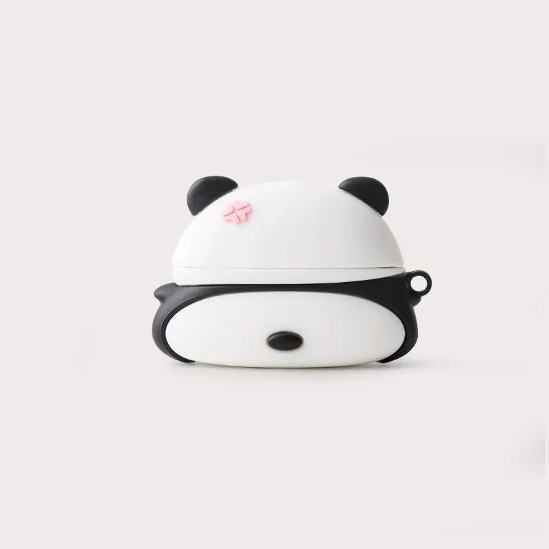 3D Cute Panda Shark Silicone Shockproof Headphones Case Cover with Hook