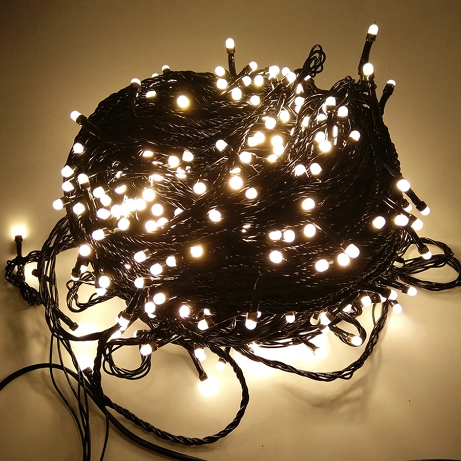 thumbnail image 1 of Guirnalda de luces navideñas Thrisdar de 8 m, 50 m y 100 m para exteriores, resistente al agua, para decoración de fiestas navideñas y bodas, 1 of 5