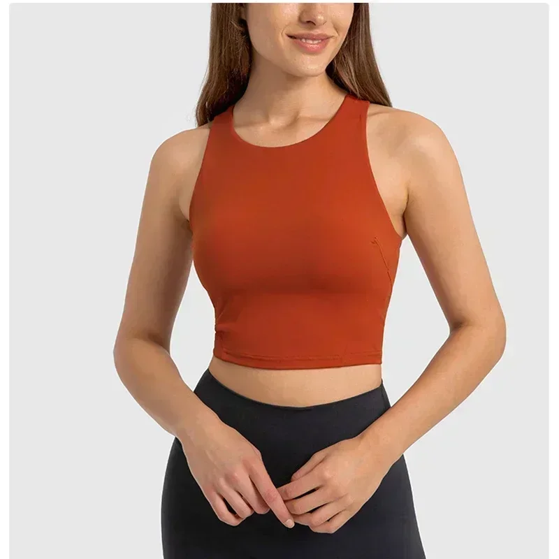 Lemon Wunder Train Racerback Tank Yoga Sports Vest With Chest Pad Running Fitness Underwear Bra Elastic Sleeveless Yoga Suit