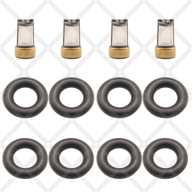 

4 set Fuel Injector Service Repair Kit Filters Orings Seals Grommets for Chery QQ OEM IPM019 IPM-019 9648148580 964 814 858 0