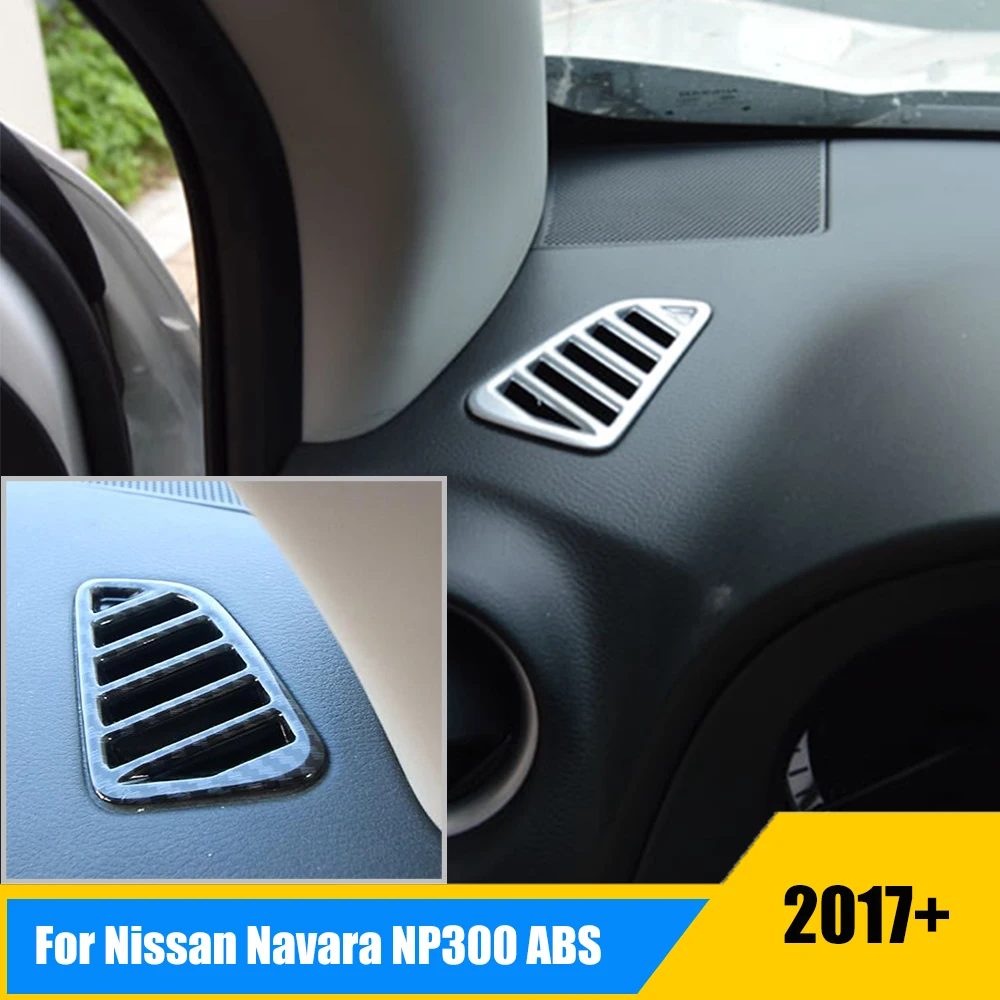 

For Nissan Navara NP300 accessories 2017 2018 2019 ABS Matte/Carbon Car front Small air outlet Decoration Cover Trim Car Styling