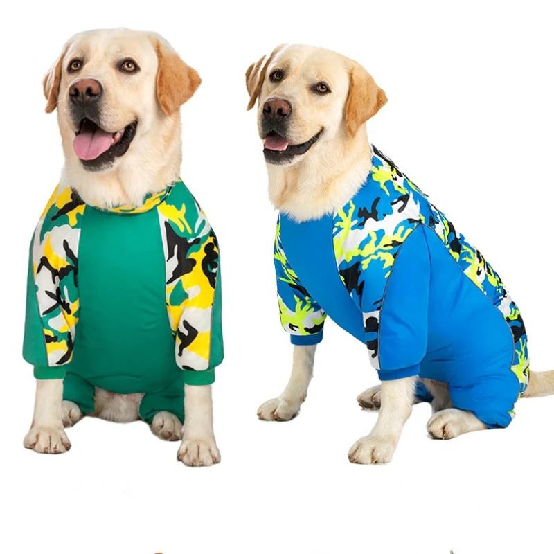 

Big Dog Winter Warm Clothes High end Designer Golden Hair Labrador Medium and Large Camouflage Four Legged Cotton padded Coat