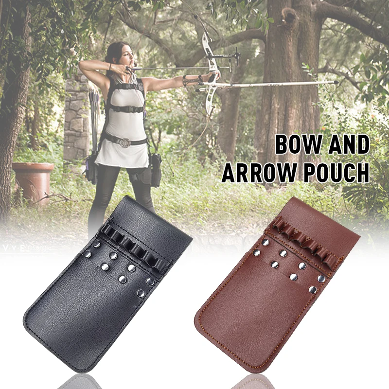 

Medieval Cosplay Archery Bow Pocket Quiver 6 Arrows Traditional Waist Hip Arrow Bag Easily Carrying Pouch Bag Hunting Shooting