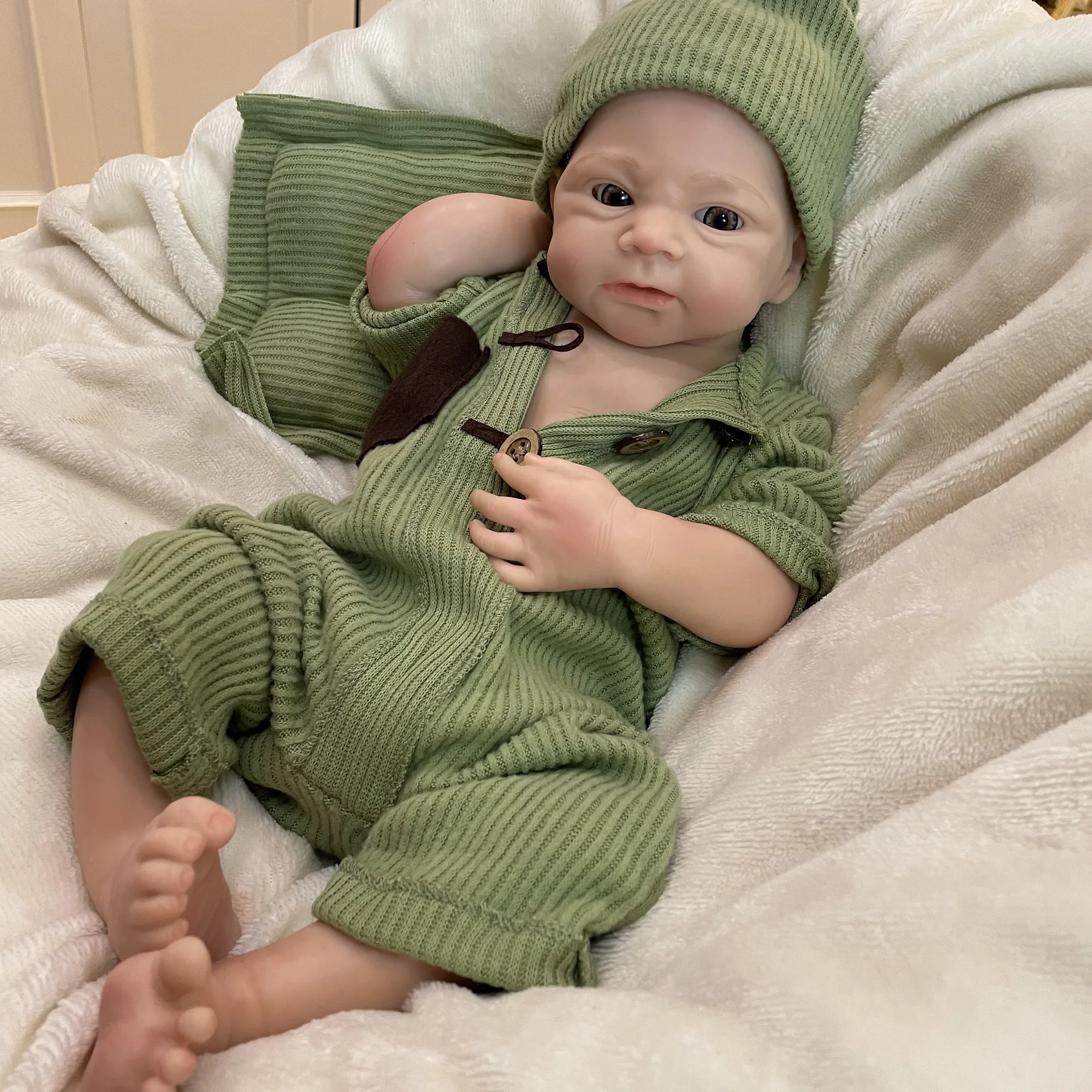 45cm-Full-Body-Solid-Silicone-Elijah-Bebe-Reborn-Girl-3D-Painted-Skin ...