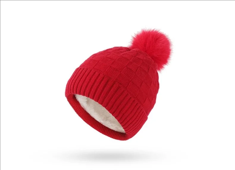 Winter clothes casual keep warm fur glove thickening hat set children Neck scarf