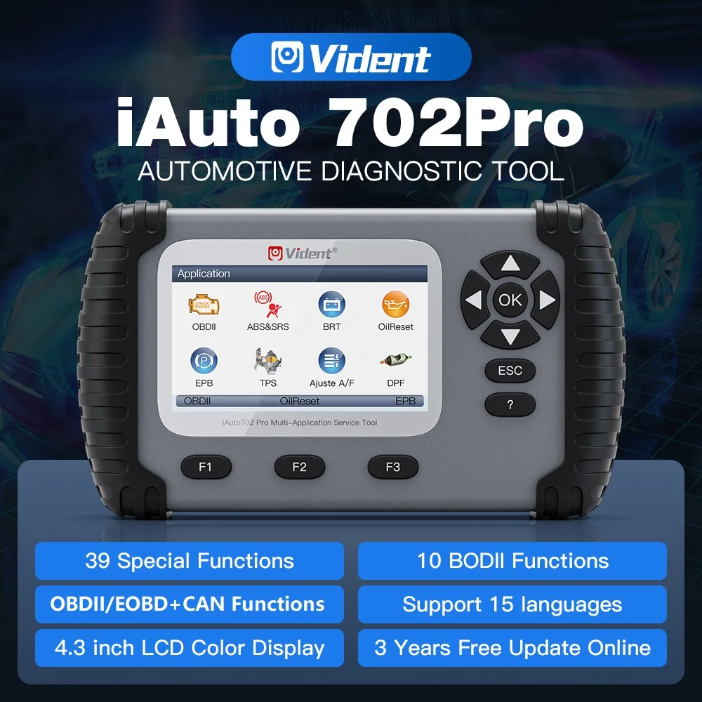 

Best VIDENT iAuto702 Pro ABS SRS Automotive Diagnostic Tool 37 Special Function ECU Coding Active Test OBD2 Scanner Free Update