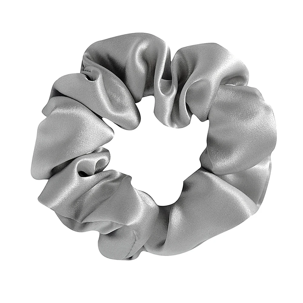 Luxurious Mulberry Silk Large Hair Scrunchies – Pure Color 19 Momme 3.5CM