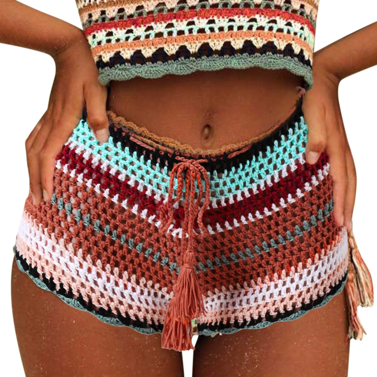 Femmes Crochet Évider Bikini Cache-Maillot De Bain Cordon Tricoté Shorts De Plage Vacances D'Été Bas De Bikini 2025 Nouveau 6 S646385F943C6427893425Af55Dfb6676T