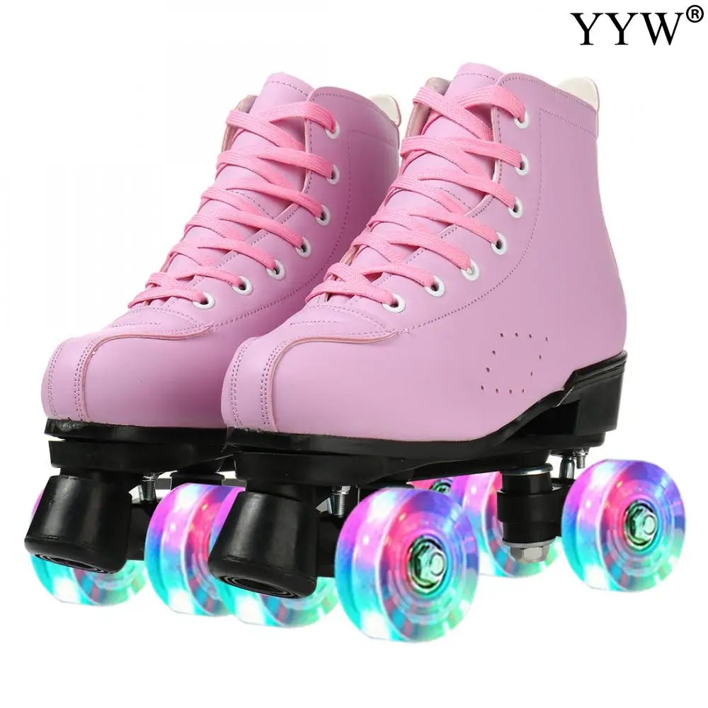 Roller Skates Shoes 4 Wheels Double Row Teenager Beginner Adult Men Women Outdoor Sport