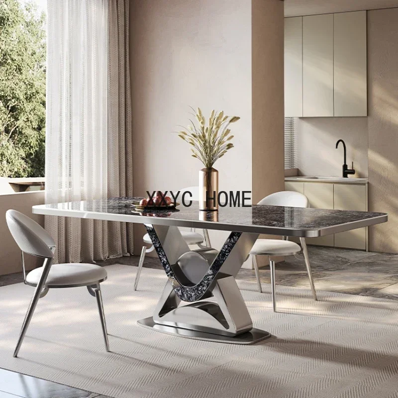 

Modern Nordic Kitchen Table Luxury Design Coffee Slate Dining Table Minimalist Grey Mesas De Comedor Home Furniture HD50CZ