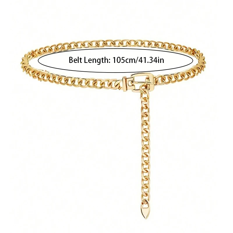 Mode Metall Taille Kette Einfache Kleid Korsett Taille Gürtel Unisex Körper Schmuck Zubehör für Partys Besondere Anlässe – Detail 4
