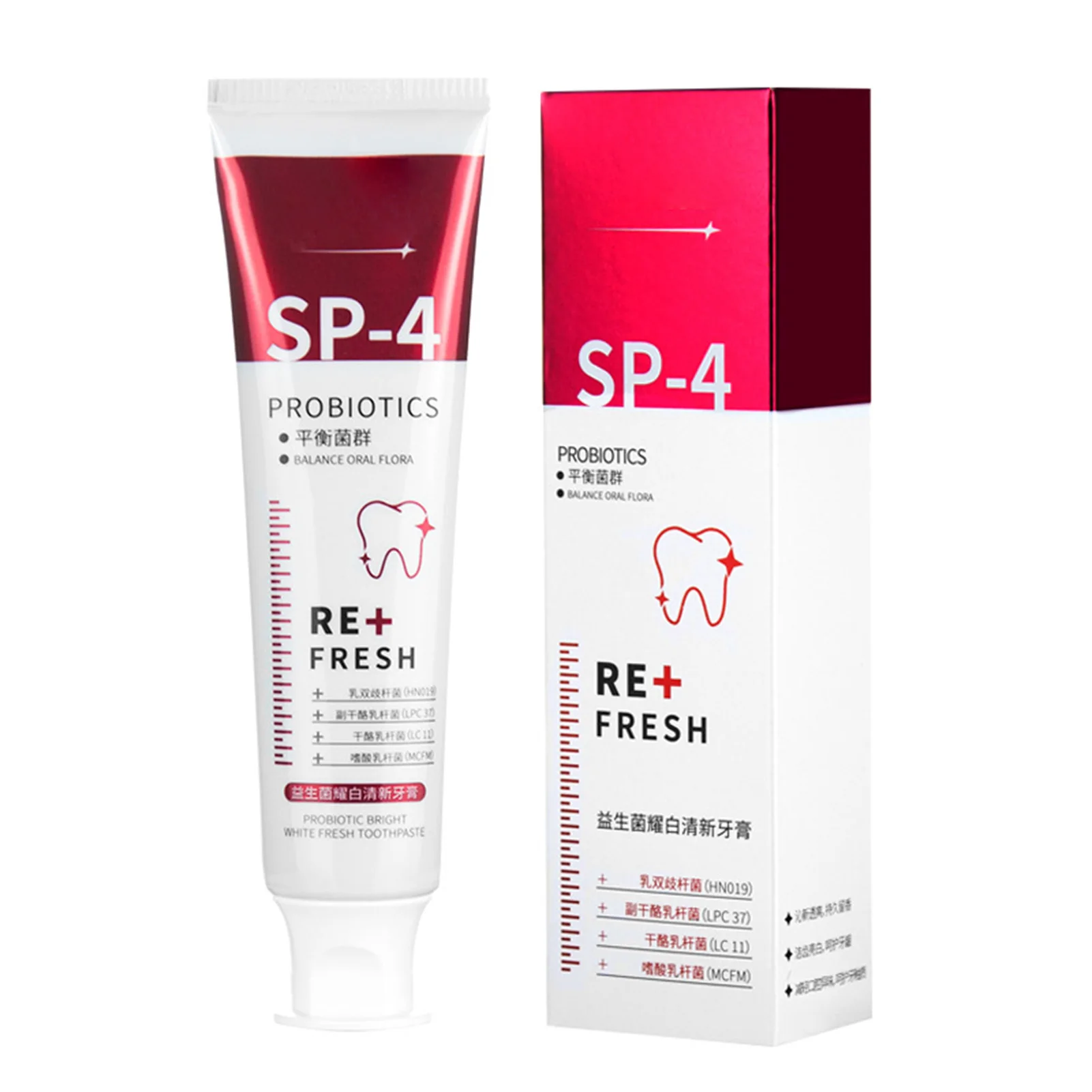 Probiotici Dentifricio Sbiancante Totale Sp-4 Ultra + Dentifricio Sbiancante Alito Fresco Per Schiarire I Denti Sensibili E