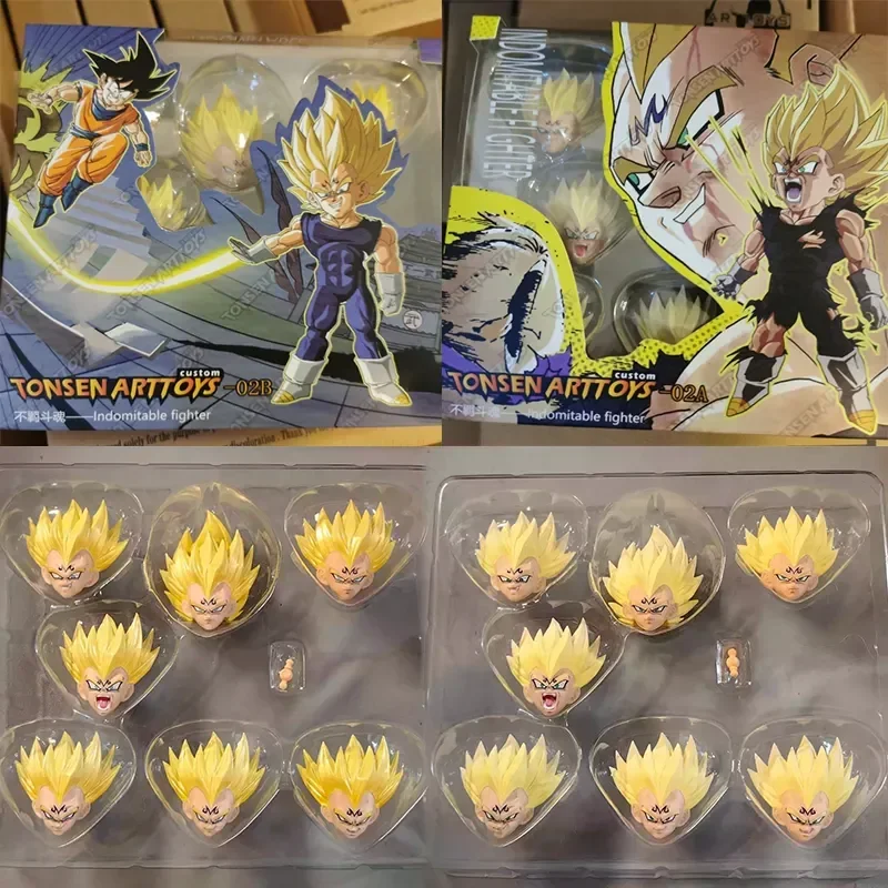 Tonsenart Toys Sh Figuards Dragon Ball Majin Vegeta Heads Anime Action Figure Shf Figuras Statue Kid Accessori Da Collezione Giocattolo