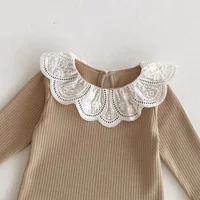 2024 Baby Autumn Clothes Lace Collar Baby Tops Long Sleeves Kids Pullover Infant T Shirt for Girls Clothing Toddler Blouse 0-2Y 5