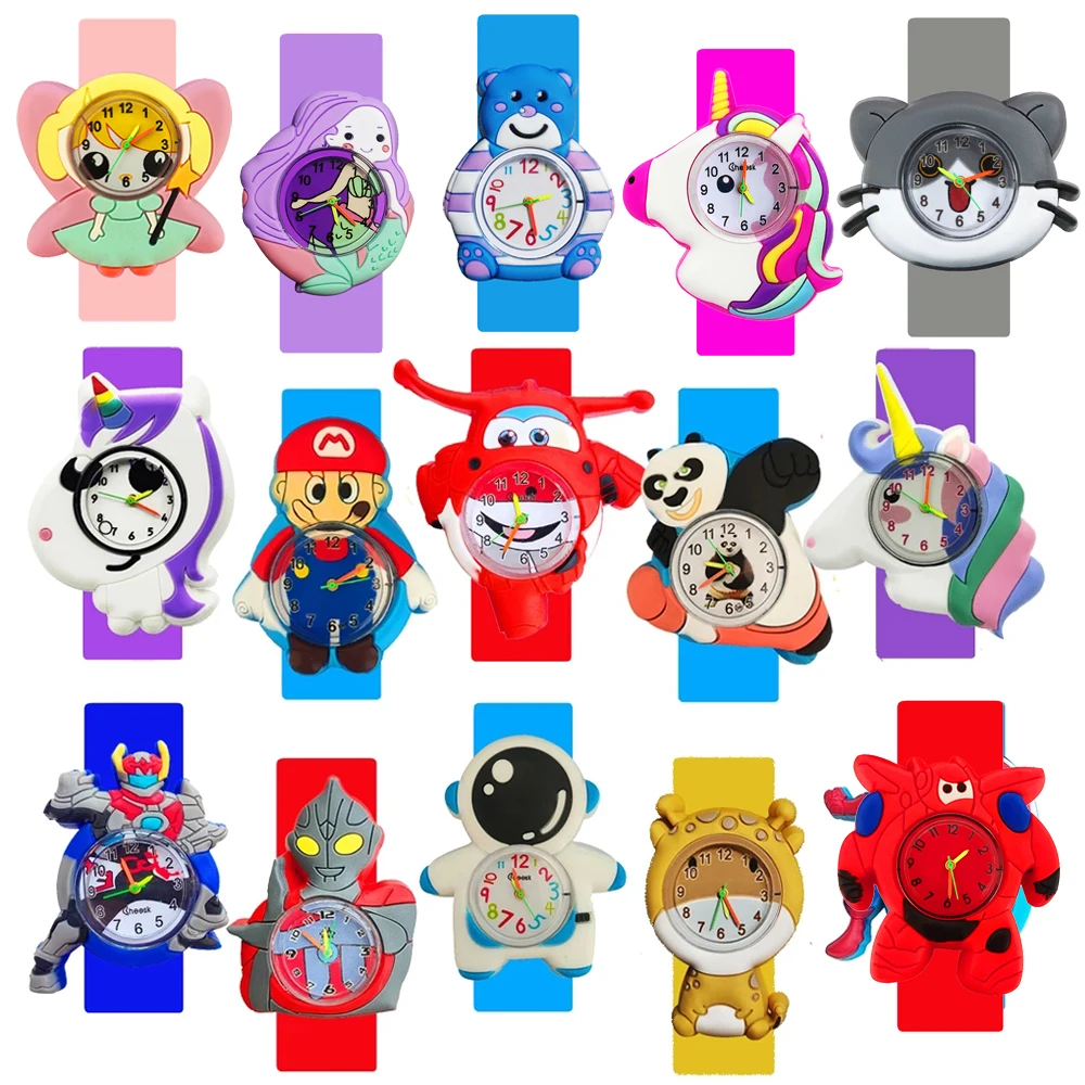 

Cartoon Children Slap Watches Bracelet Clock Kids Watch Baby Birthday Toy Gifts Boys Girls Baby Quartz Wristwatches