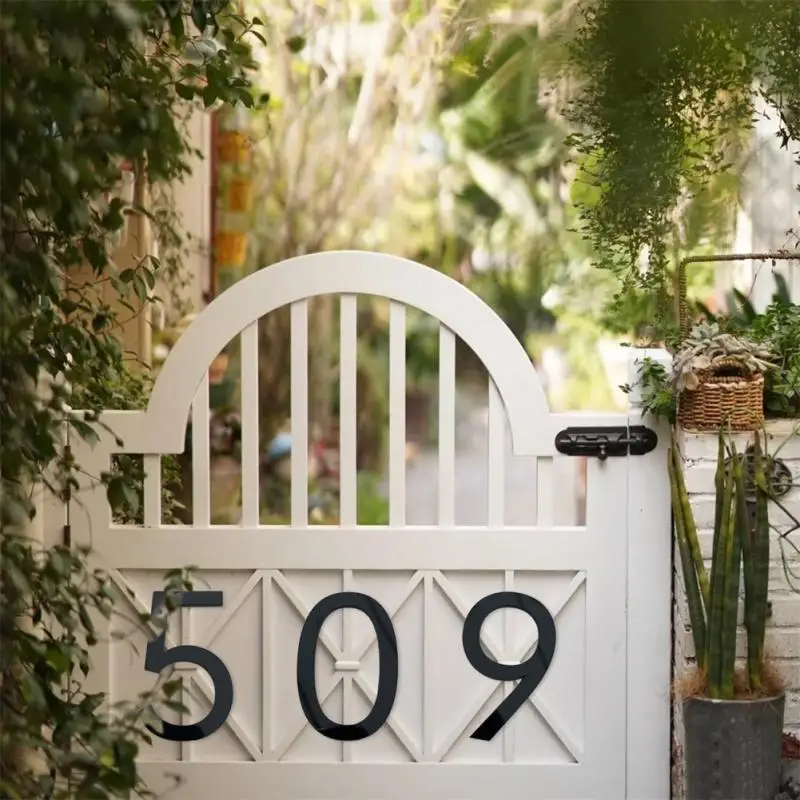 3D Numeral Plate Self-adhesive Plastic Plaque Sign Gate Digits Number Tag Hotel Door Drawer Number Label 0 To 9 Home Decor Label house number signs house numbers number plate door signs