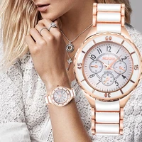 Rose Gold White Watch Women Watch Classic Steel Ceramic Ladies Wristwatch Clock Reloj Mujer Montre Female Relogio Feminino Saati 1