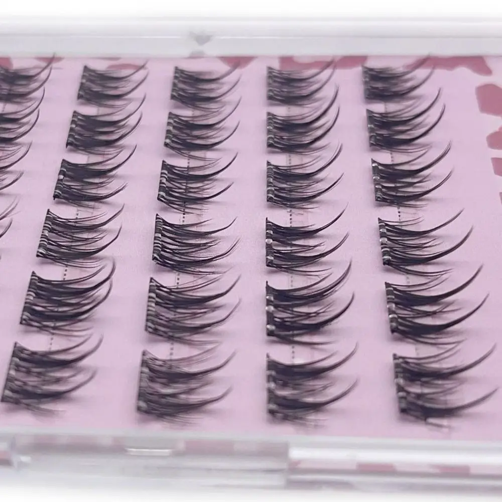 Self Adhesive Eyelashes No Glue Needed Natural Wispy Press On Lashes Clusters Reusable Pre-Glued
