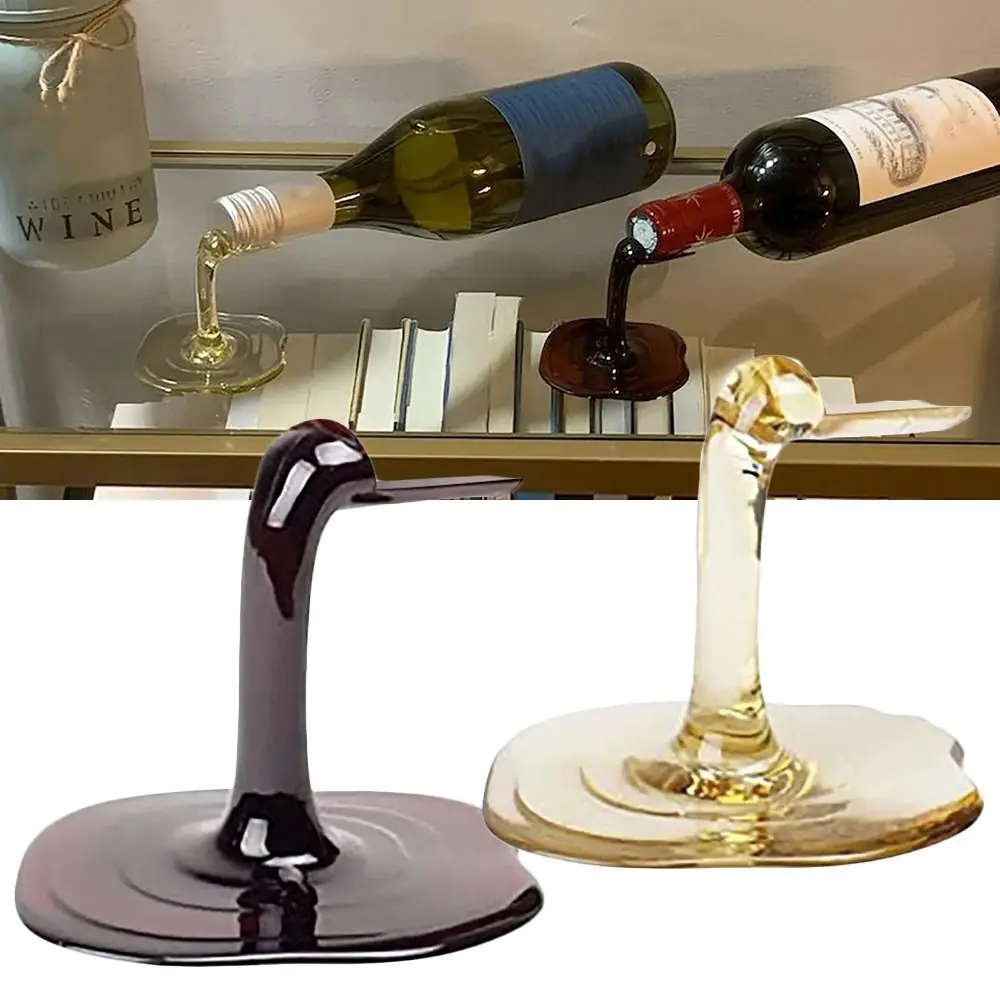 Fashion Display Your Favorite Wine Spilled Wine Bottle Holder Unique Way Fun Wine Bottle Stand ABS Creative Bottle Rack 2