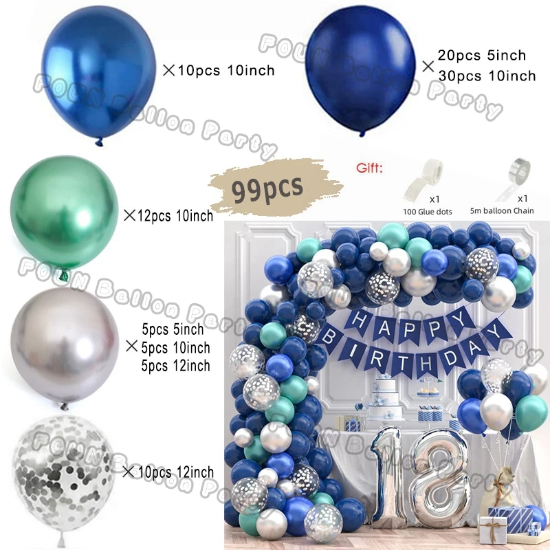 Palloncini Per 1/2 Compleanno JeVenis | 15 Pezzi Con Scritta Half Way To One, Stelle E Cuori | Decorazioni Blu