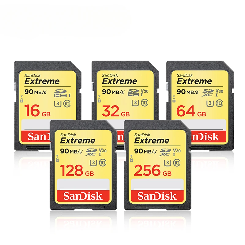SanDisk-Carte mémoire flash Extreme Pro pour appareil photo, carte SD, 32 Go,  64 Go, 128 Go, 256 Go, irritation 10, U1, U3, 4K, 16 Go, 512 Go, SDHC, SDXC